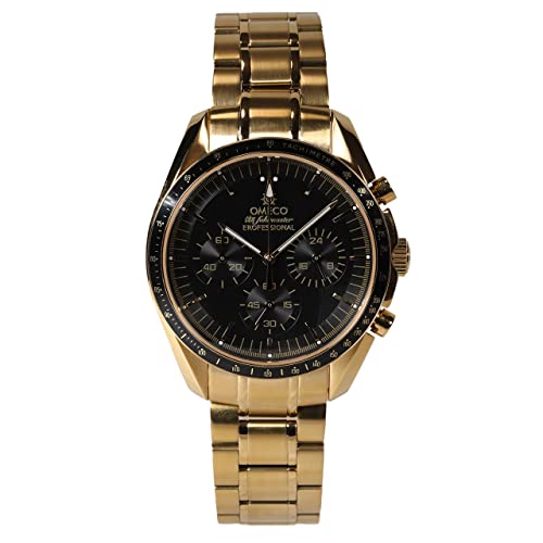 腕時計 メンズ OMECO 潮fukimaster EROFESSIONAL 潮吹きマスター エロフェッショナル 日本製ムーブメント 高級時計 男性用 おめこ (ゴールド)